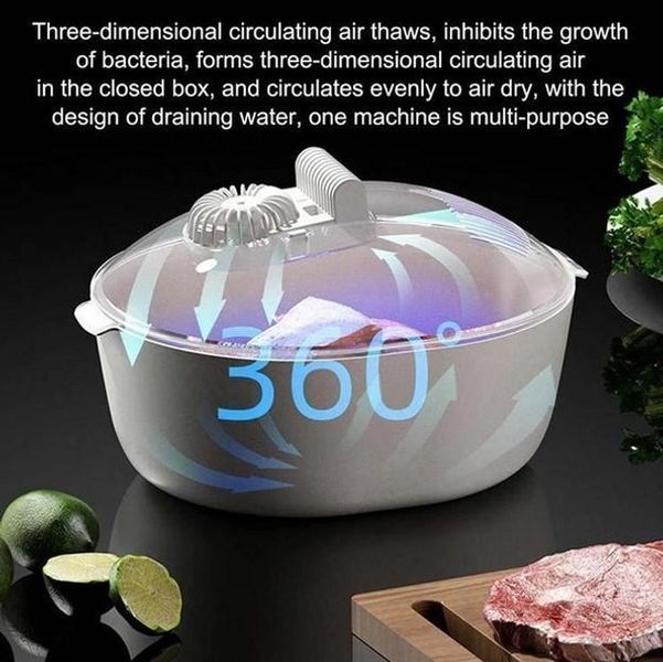 Устройство лоток для размораживания продуктов с корзиной для сушки DEFROSTER 1200 мАч 2 скорости Белый 087k 13454 фото