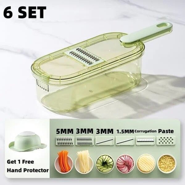Слайсер-овочерізка Multifunctional Vegetable Cutter з контейнером 4 в 1 094k 13463 фото