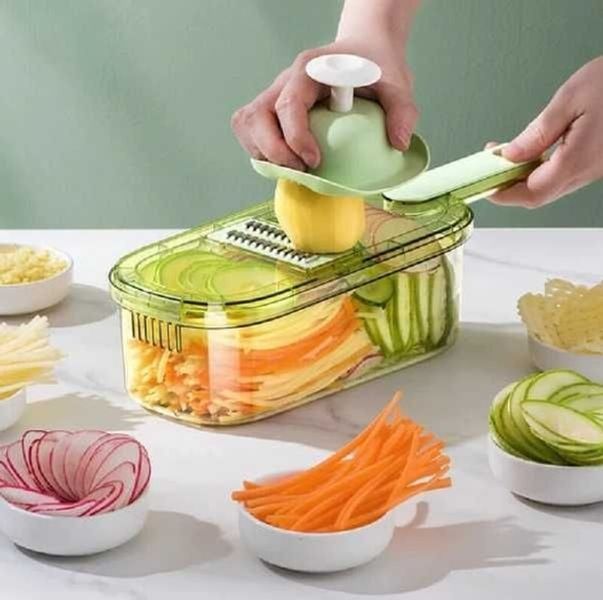 Слайсер-овочерізка Multifunctional Vegetable Cutter з контейнером 4 в 1 094k 13463 фото