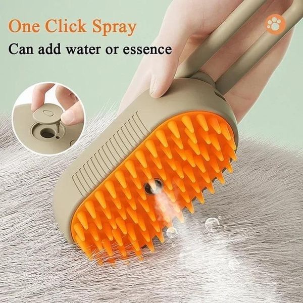 Паровая расческа для вычесывания шерсти кошек и собак UKC 3в1 Steamy Brush 13410 фото
