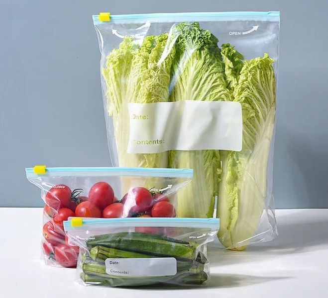 Вакуумні пакети багаторазові для зберігання продуктів LY-435, з застібкою 14392 фото