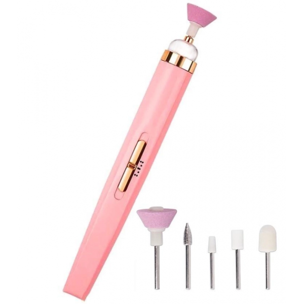 Машинка для манікюру і педикюру Flawless Salon Nails PRO Портативний фрезер ручка 7863 Рожевий 11730 фото