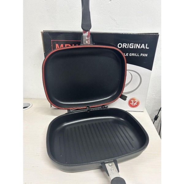 Подвійна сковорода-гриль Double Grill Pan 32 см з антипригарним покриттям 062j 13309 фото