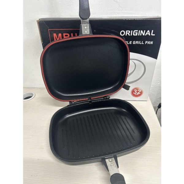 Подвійна сковорода-гриль Double Grill Pan 32 см з антипригарним покриттям 062j 13309 фото