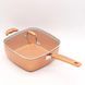 Сковорода універсальна з антипригарним покриттям Copper cook deep square pan 14550 фото 8