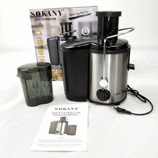 Соковыжималка Sokany SK4000 электрическая центробежная 800W 65мм горловина, 450 мл ёмкость для сока 030n 13738 фото