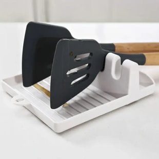Подставка-держатель для кухонных принадлежностей, пластиковая, 13*14*5 см. Белая 12340 фото
