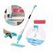 Розумна швабра з розпилювачем і подвійною щіткою 3в1 Spray Healthy Mop довга ручка управління розбризкуванням води універсальна Синя 003l 13472 фото 9
