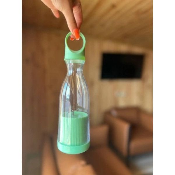 Портативный блендер бутылка Mini juice Переносной компактный мини блендер для смузи в форме бутылки, 300 мл. 12813 фото