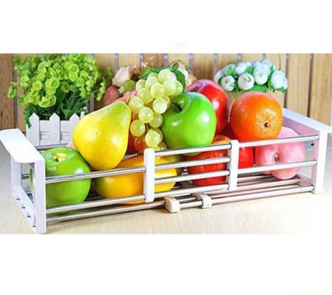 Кухонная полка Многофункциональная складная Kitchen Drain Shelf Rack для сушки посуды и овощей и фруктов от 35см до 54см FF-77 11201 фото