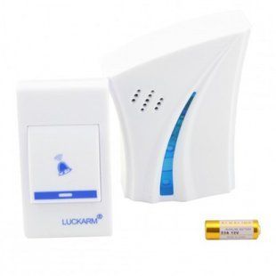 Беспроводной дверной звонок на батарейках LUCKARM 8610 Белый с голубым (музыкальный ) (765) 1958 фото