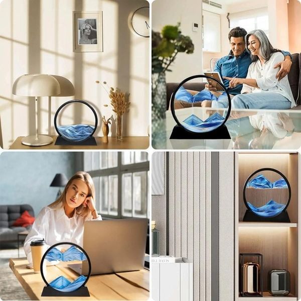 Лампа ночник RGB песочные часы Картина USB светильник 3D Sandscap 045m 13635 фото