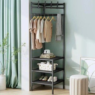 Угловая вешалка в прихожую с подставкой для обуви Corner coat rack 017k 13369 фото