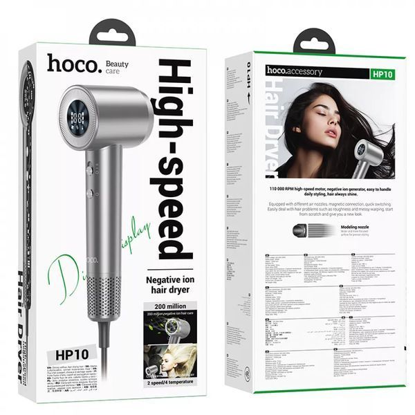 Фен для укладки волос Hoco HP10 &mdash; Rose Red с контролем температуры 13214 фото