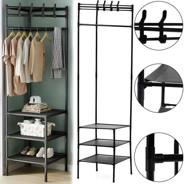 Кутова вішалка в передпокій з підставкою для взуття Corner coat rack 017k 13369 фото