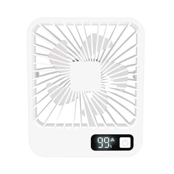 Вентилятор портативний з регулюванням на 180&deg; і дисплеєм USB White 020p 13947 фото