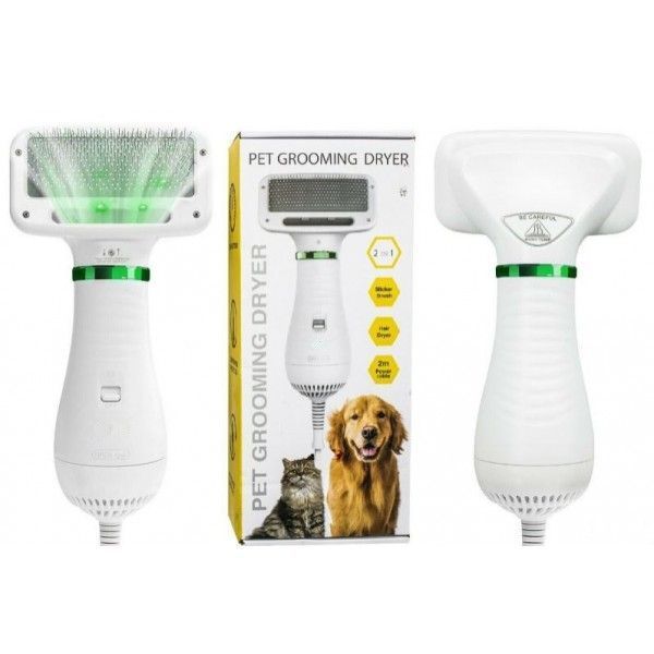 Фен для собак і котів щітка PET Grooming Dryer Гребінець для шерсті і грумінгу тварин 2В1 LLD-75 11131 фото