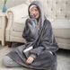 Плед толстовка з капюшоном і рукавами Huggle Hoodie оверсайз. Колір: сірий 14823 фото 3