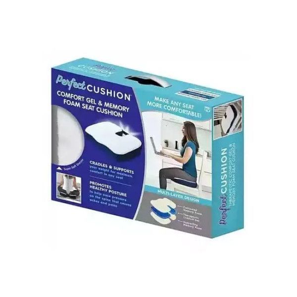 Подушка для сидіння з ефектом пам'яті Perfect Cushion 171cmx132cmx2.7cm ортопедична під сідниці в машину 026k 13378 фото