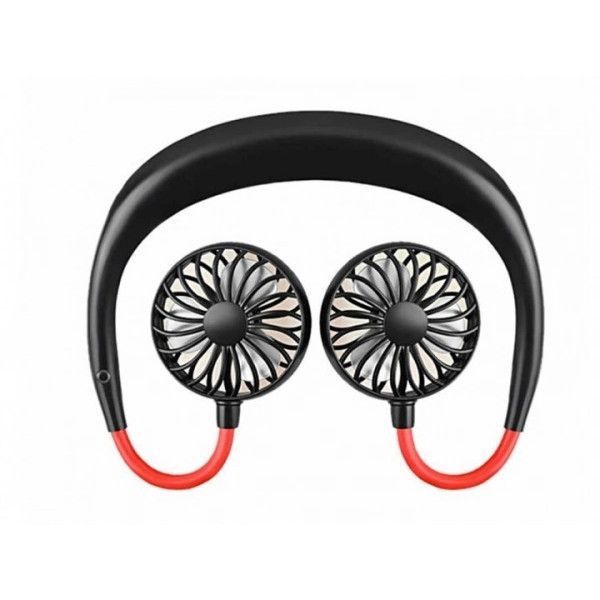 Портативный мини USB охладитель Вентилятор на шею Fan 360&deg; Черно-Красный 12417 фото