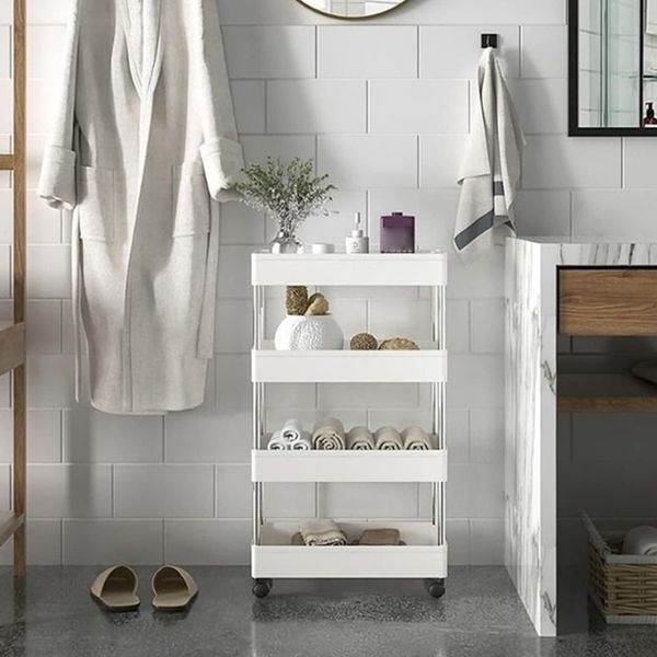 Підлогова полиця-органайзер Bathroom Rack для ванної та кухні, 4 яруси 083o 13907 фото