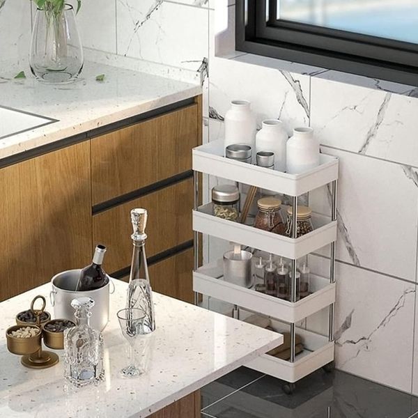 Підлогова полиця-органайзер Bathroom Rack для ванної та кухні, 4 яруси 083o 13907 фото