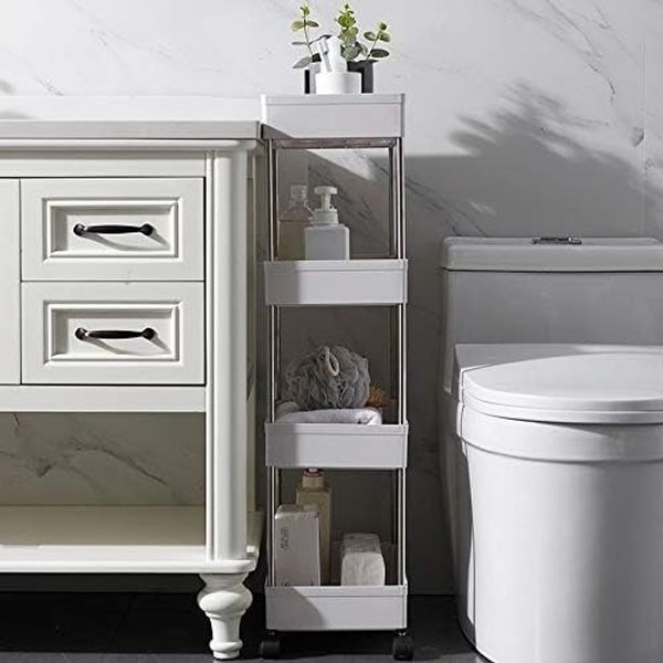 Підлогова полиця-органайзер Bathroom Rack для ванної та кухні, 4 яруси 083o 13907 фото
