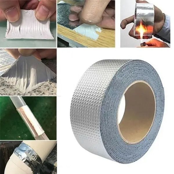 Прочная липкая лента с алюминиевым покрытием Butyl Self Adhesive Липкая лента, Алюминиевый скотч 15см&times;5м 031k 13384 фото