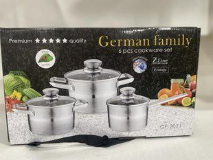 Набор кастрюль Zepline German Family GF-2071 с многослойным толстым индукционным дном 6 предметов (3.6 л, 2.6 л, 1.9 л) 14114 фото