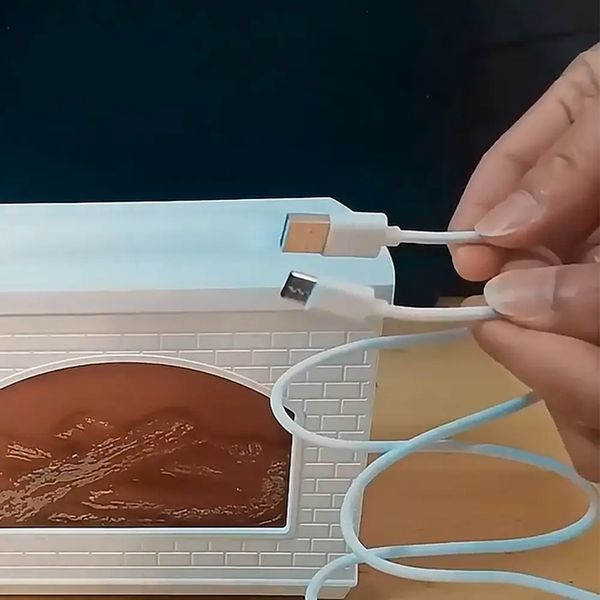 Увлажнитель воздуха Камин с эффектом огня 300мл, от USB / Аромадиффузор / Ночник-увлажнитель 14368 фото
