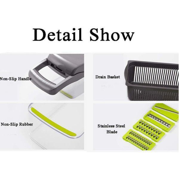 Багатофункціональна овочерізка 14 в 1 Veggie Slicer ситечко для яєць і ніж для очищення овочів 13350 фото