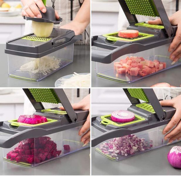 Багатофункціональна овочерізка 14 в 1 Veggie Slicer ситечко для яєць і ніж для очищення овочів 13350 фото
