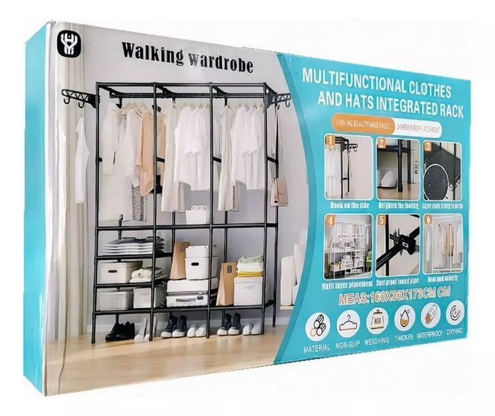 Напольная вешалка-стойка для одежды RIAS Walking Wardrobe 170х160х36см Black 14029 фото