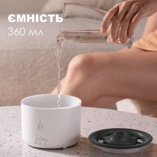 Портативный увлажнитель воздуха аромадиффузор электрический для дома ультразвуковой NOVA V19 с эффектом вулкана и пламени черный 14370 фото