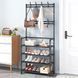 Напольная вешалка для одежды New Simple Floor Clothes Rack с полками и крючками 12364 фото 2