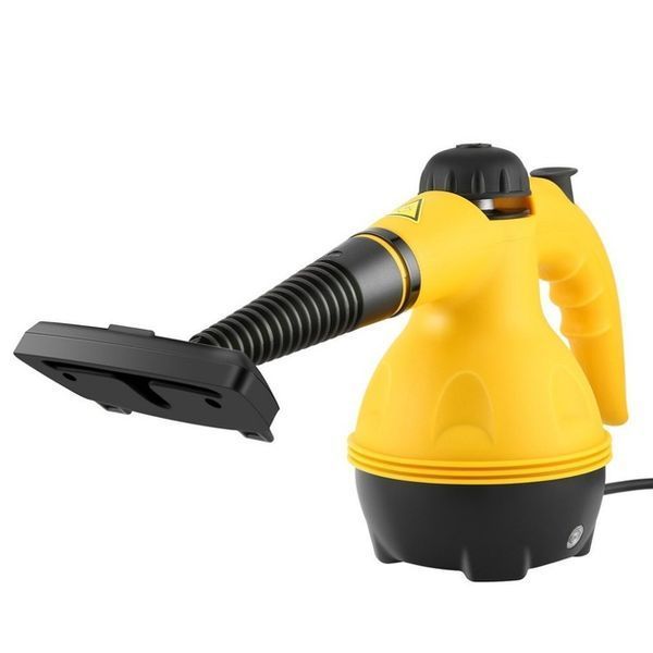 Пароочиститель ручной Steam Cleaner DF-A100 с функцией отпаривателя для одежды, чистки и дезинфекции дома Черный с желтым 080k 13444 фото