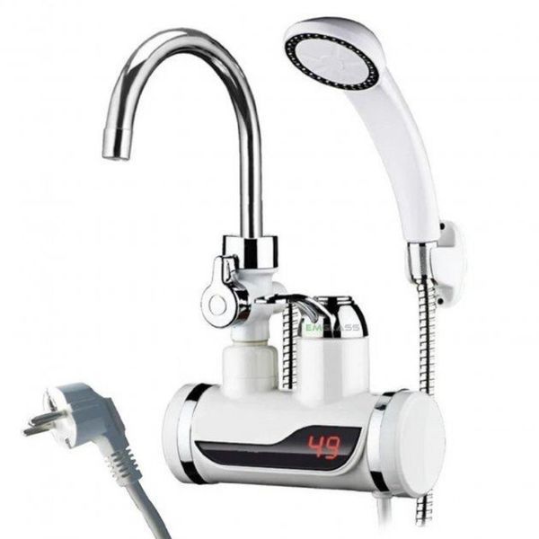 Электрический проточный водонагреватель с экраном и душем Instant electric heating water Faucet FT-001 боковое подключение 12856 фото