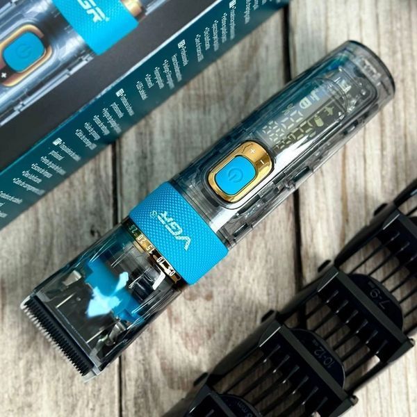Акумуляторна машинка для стрижки волосся і бороди VGR V-695 з LED-дисплеєм 12427 фото