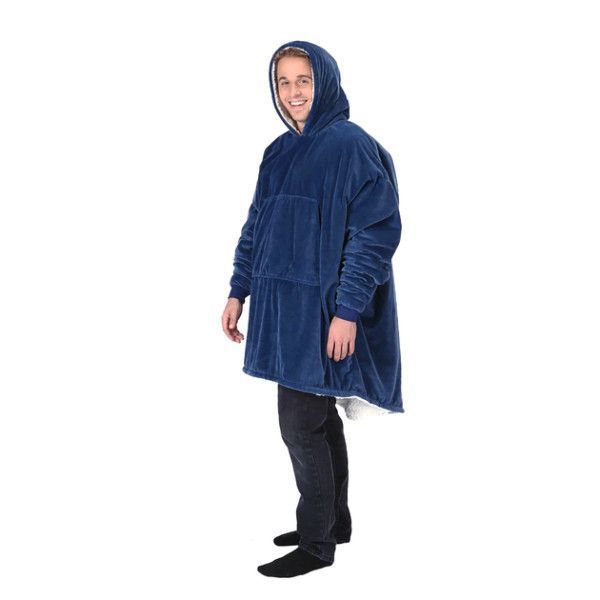 Плед-толстовка с капюшоном Huggle Hoodie-1 (синий) 13340 фото