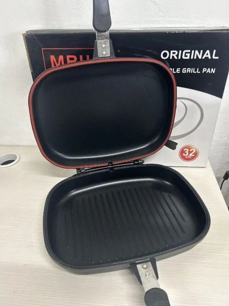 Сковорода для гриля Double Grill Pan 32 см. двойная, литый алюминий, черный 12811 фото
