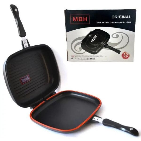 Сковорода для гриля Double Grill Pan 32 см. двойная, литый алюминий, черный 12811 фото