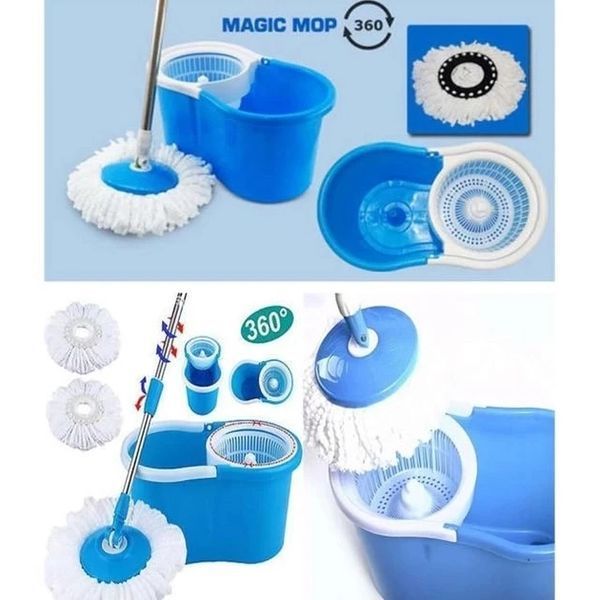 Швабра с турбо отжимом и ведром SmartUS Spin MOP 360&deg; с круглой насадкой 14081 фото