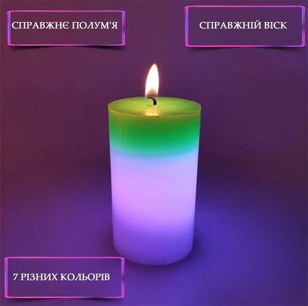 Свечка из воска с подсветкой Magic Candle 7 color 12384 фото