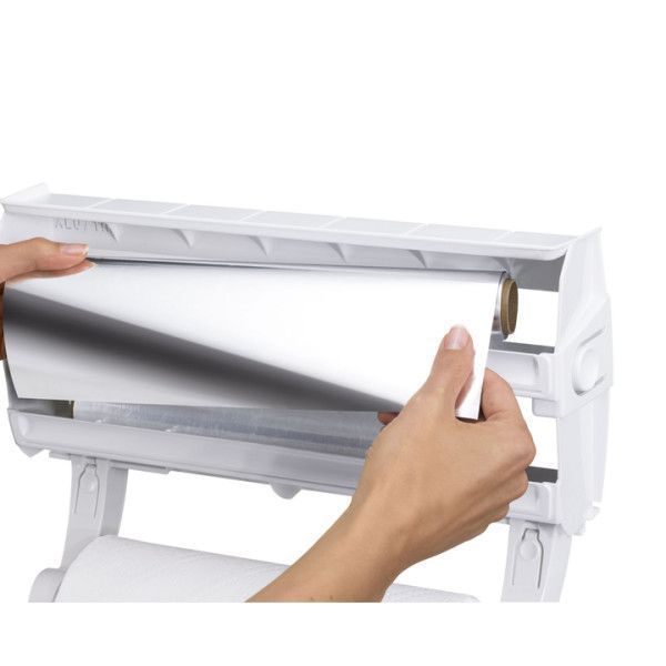 Кухонный тройной держатель Triple Paper Dispenser 3 в 1 для бумажных полотенец пищевой пленки и фольги 12872 фото