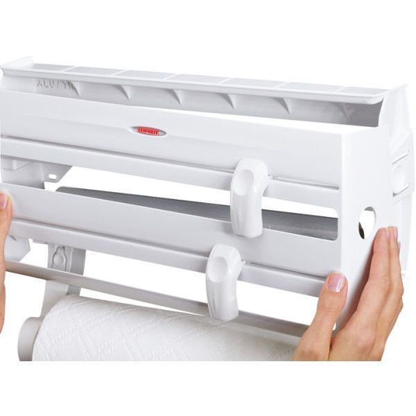 Кухонный тройной держатель Triple Paper Dispenser 3 в 1 для бумажных полотенец пищевой пленки и фольги 12872 фото